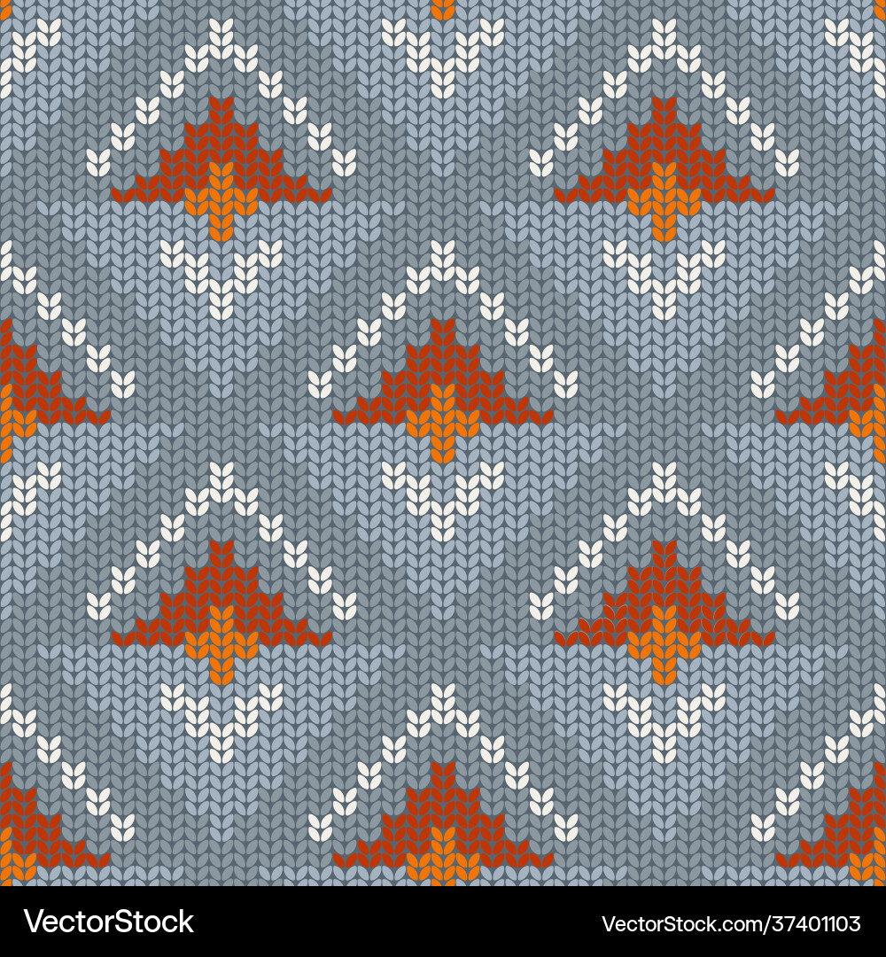 Geometric seamless retro pattern in knitted style Geometric seamless retro pattern in knitted style vector image