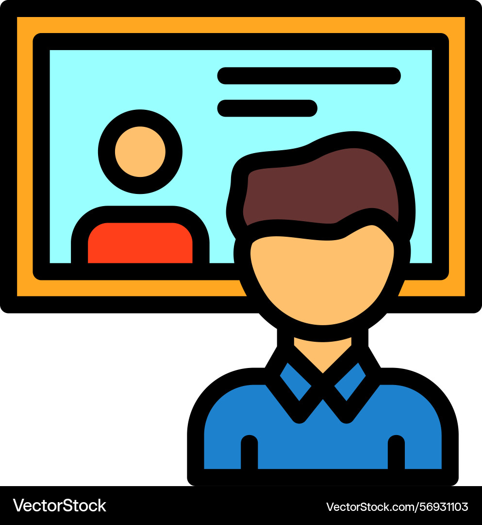 Interview line filled style icon design Vector Image