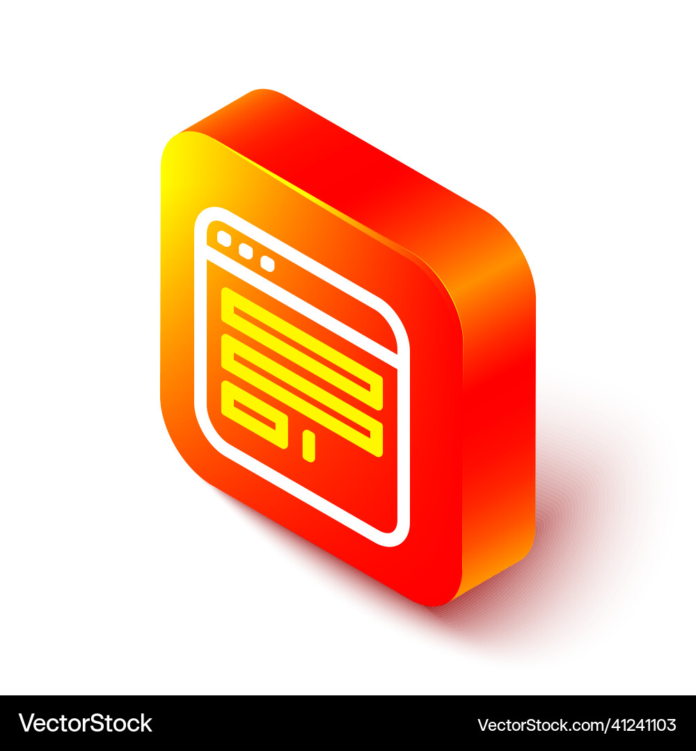 Isometric line browser window icon isolated Isometric line browser window icon isolated vector image
