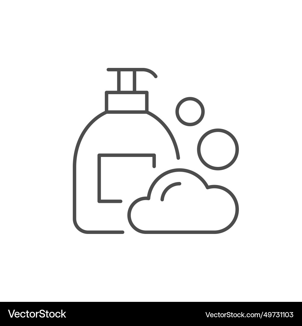 Liquid soap line outline icon vector image