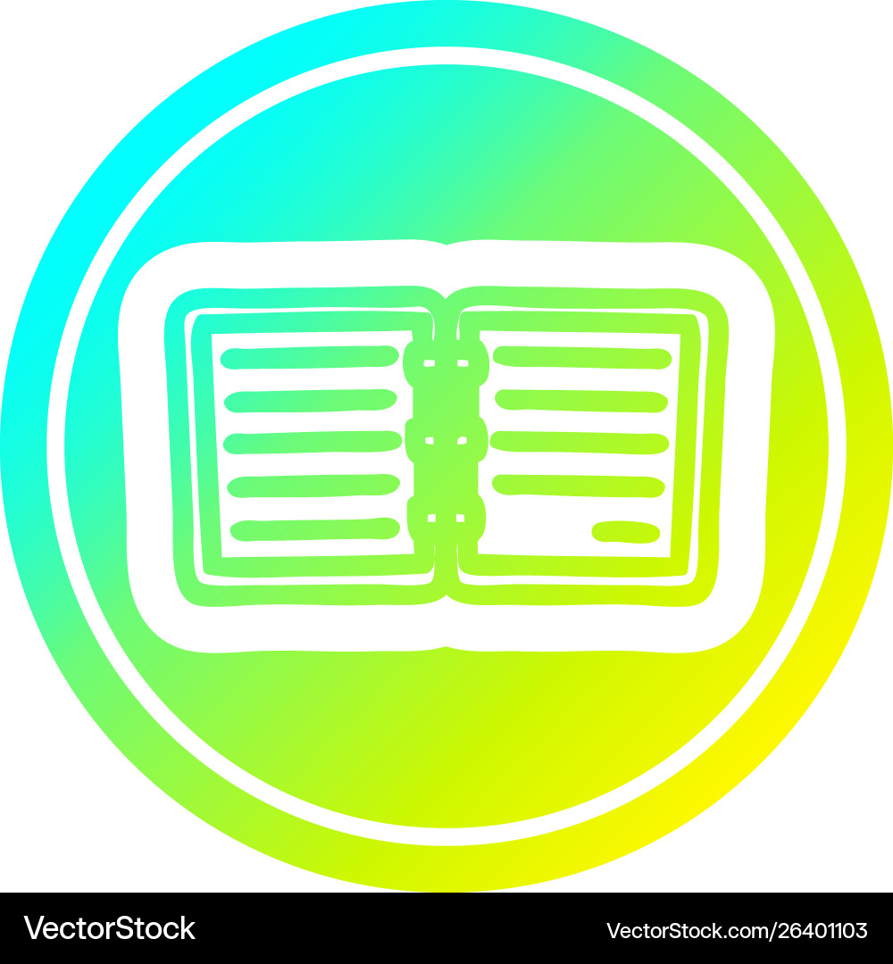 Note book circular in cold gradient spectrum Vector Image