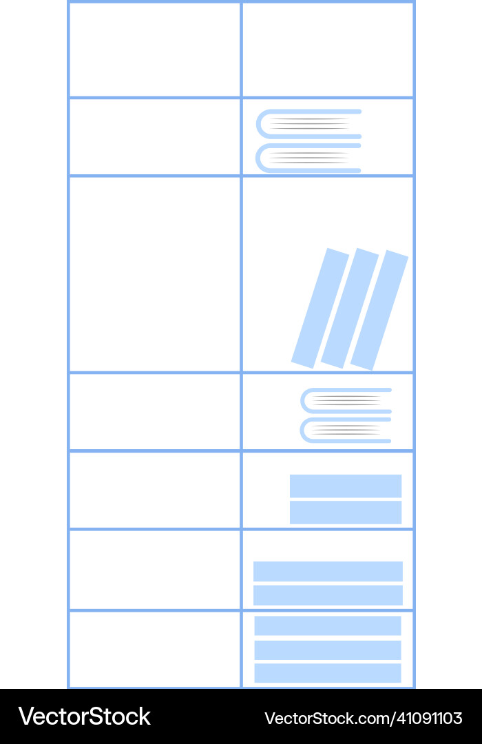 Office bookshelf flat color object Office bookshelf flat color object vector image