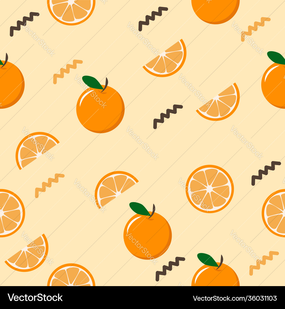 Oranges slice fruit seamless pattern Oranges slice fruit seamless pattern vector image