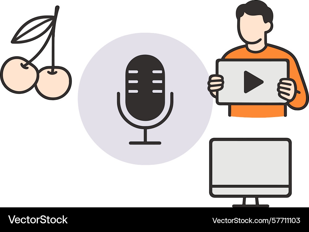 Showing media creation Showing media creation vector image