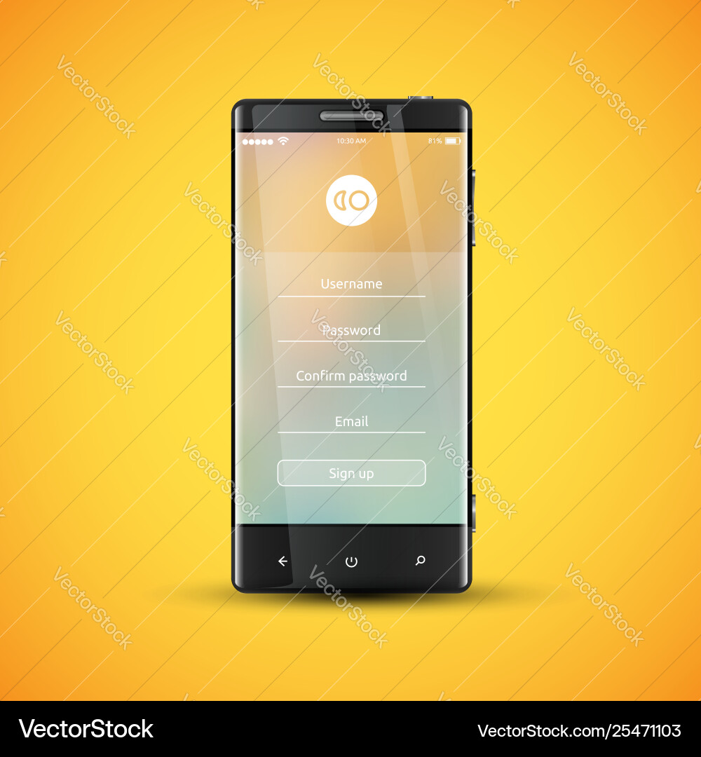 Simple and colorful ui surface for smartphones Simple and colorful ui surface for smartphones vector image