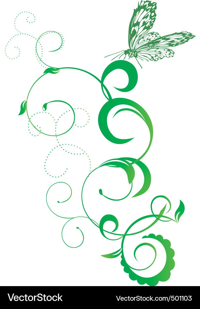 Spring with butterfly Vector Image
