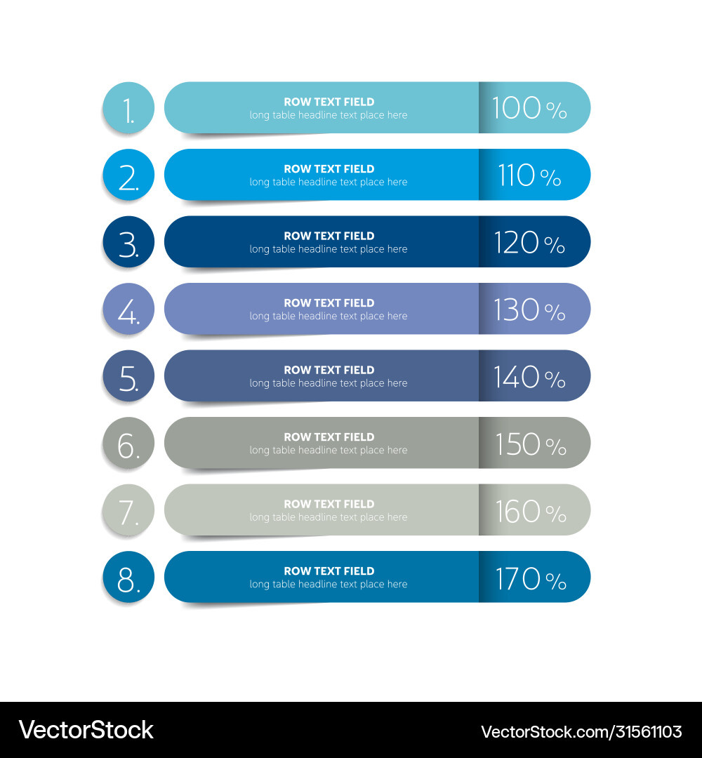 Table schedule design template with 8 row banner Table schedule design template with 8 row banner vector image