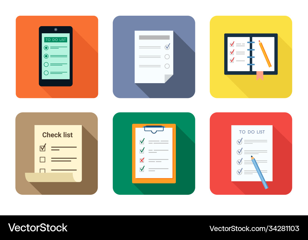 To do checklist set questionnaire document To do checklist set questionnaire document vector image