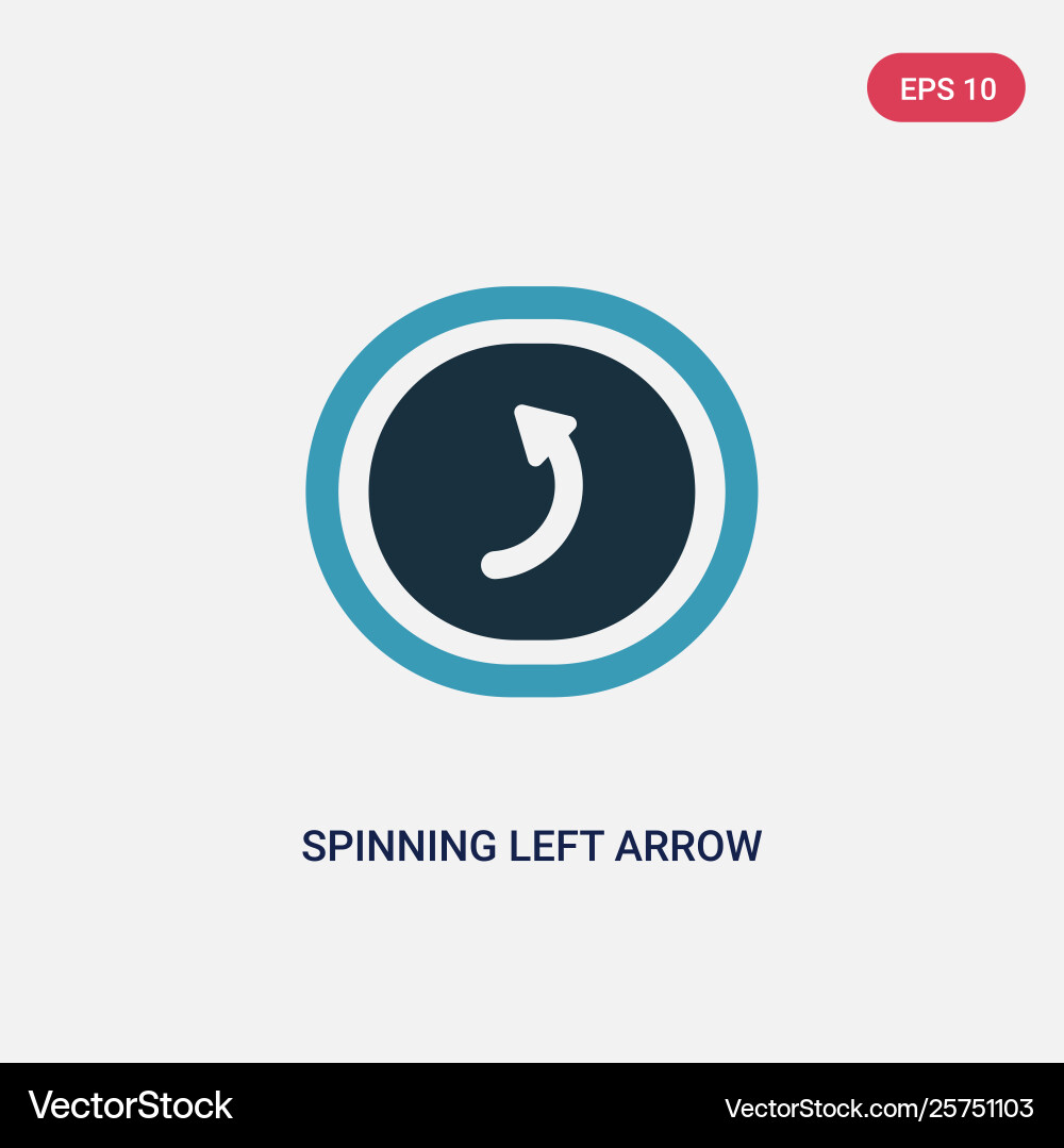 Two color spinning left arrow icon from user Two color spinning left arrow icon from user vector image