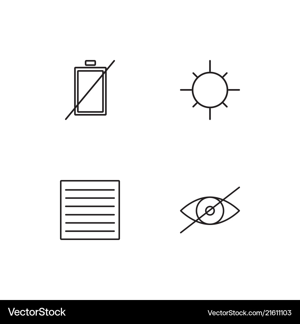 User interface linear icons set simple outline vector image