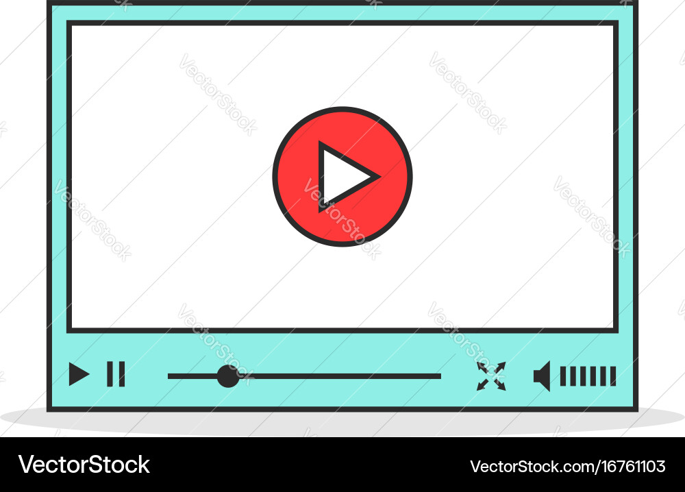Video Player Interface Vector Image