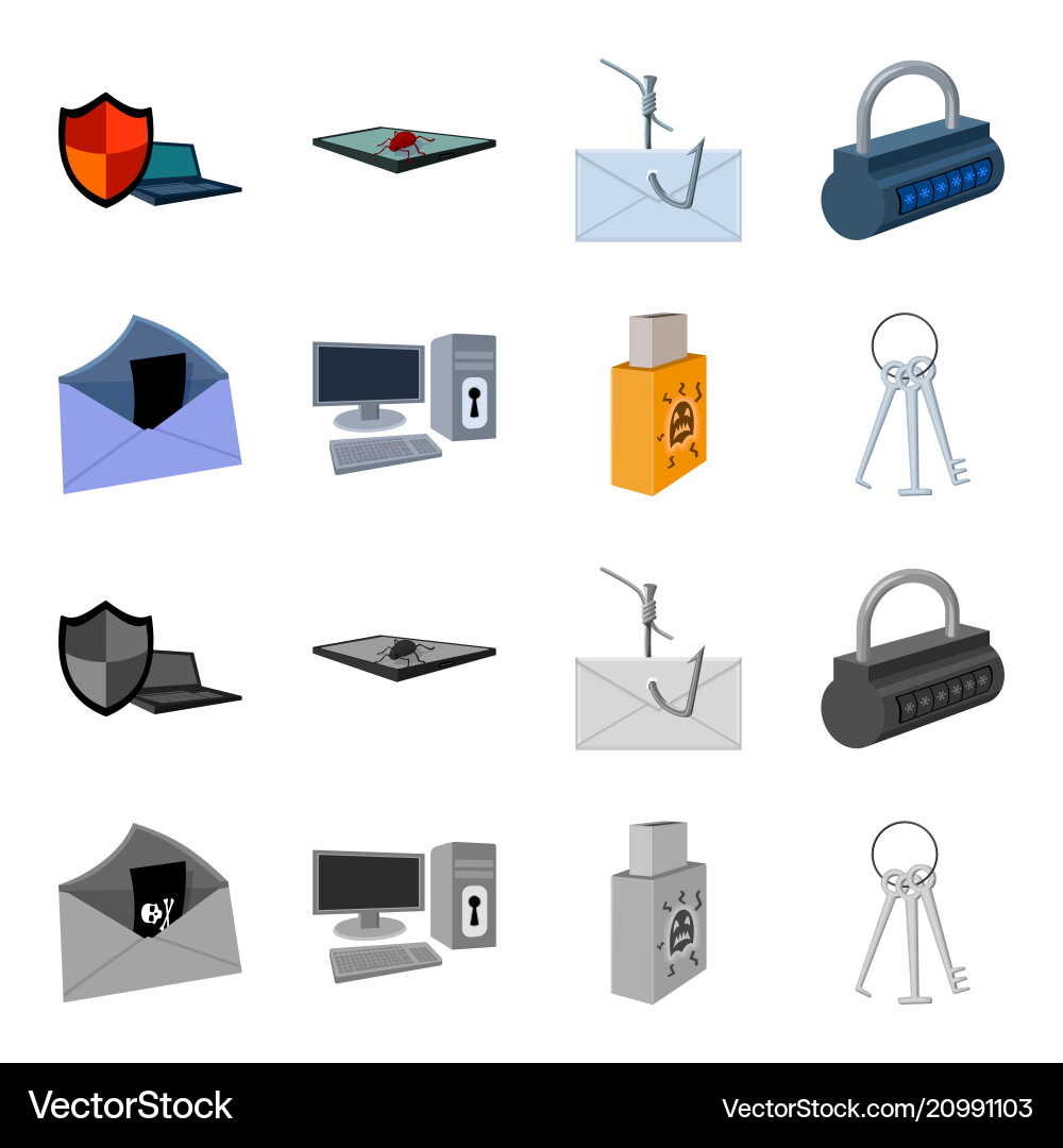 Virus monitor display screen hackers Virus monitor display screen hackers vector image