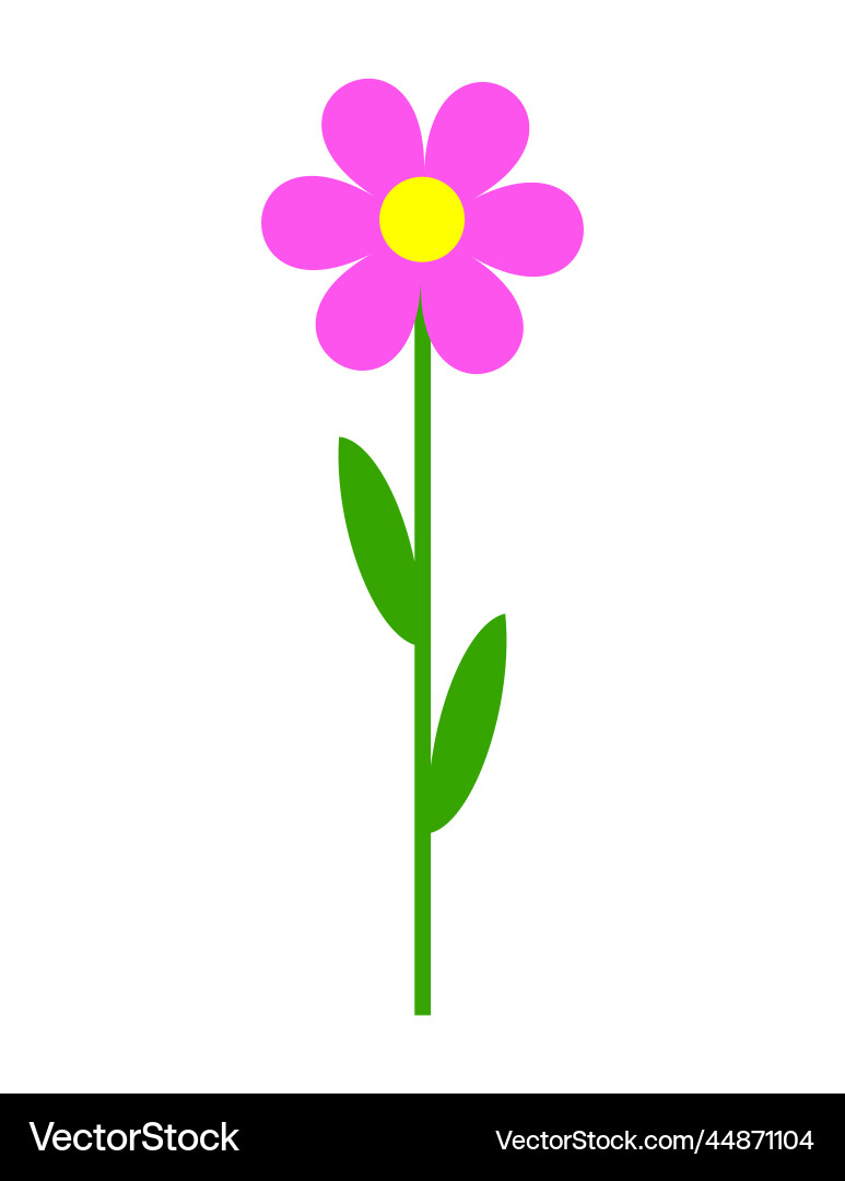 A simple cartoon flower with round petals – Royalty-Free Vector |  VectorStock, image size:773x1080