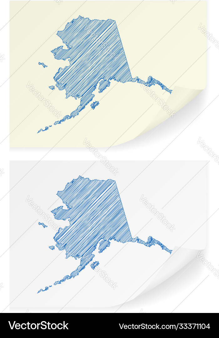 Alaska scribble map vector image