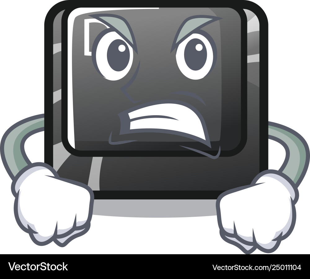 Angry d button installed in game character vector image