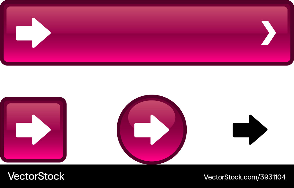 Arrow button set Vector Image