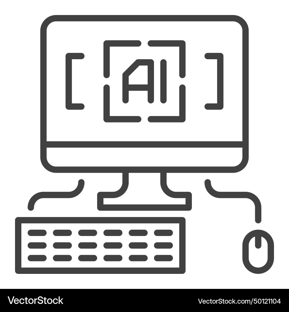 Artificial intelligence personal computer Vector Image