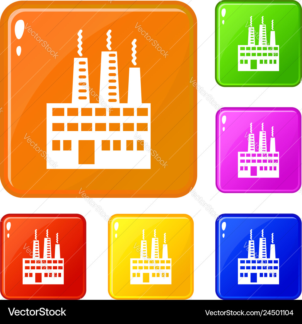 Boiling flask icons set color Boiling flask icons set color vector image