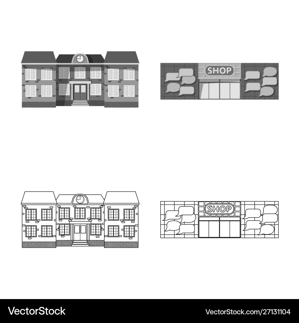 Building and front sign Building and front sign vector image