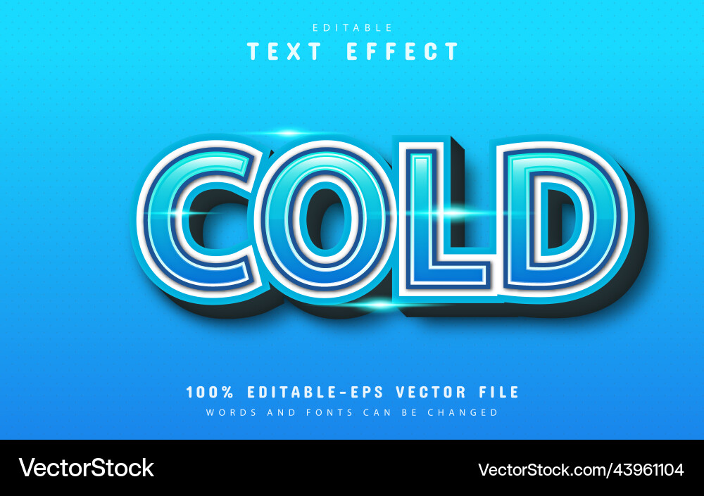 Cold text effect with blue gradient Cold text effect with blue gradient vector image