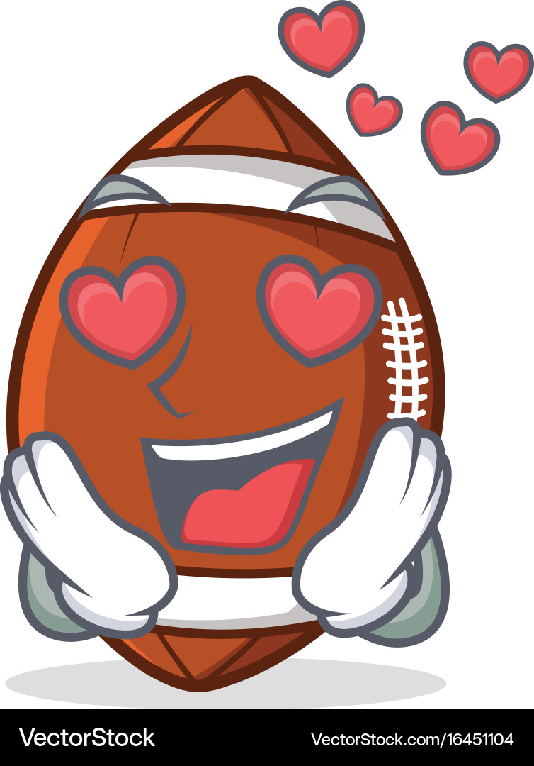 Cute Football Character in Love Vector Image