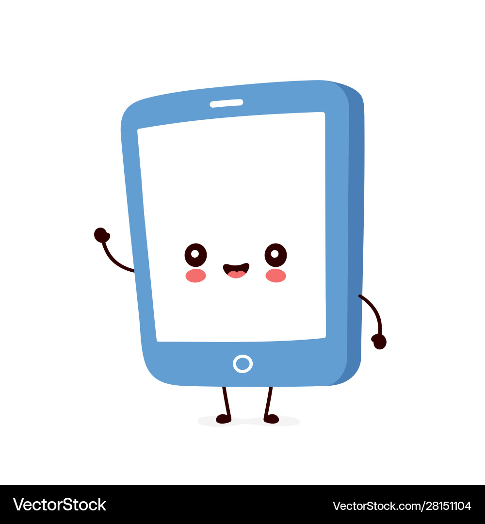 Cute smiling happy smartphone mobile phone Vector Image