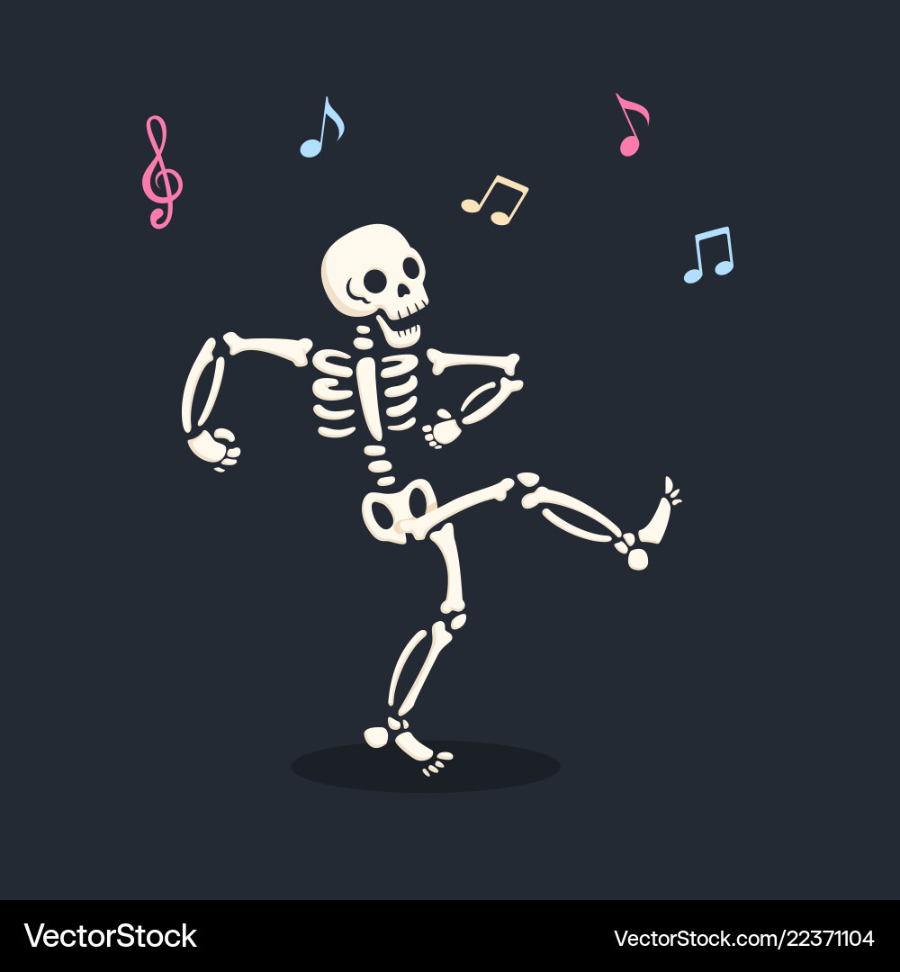 Dancing skeleton Royalty Free Vector Image - VectorStock