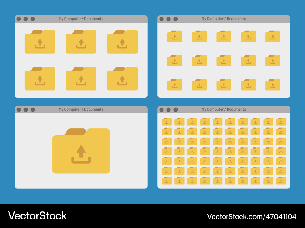 Desktop interface window with folders isolated Desktop interface window with folders isolated vector image