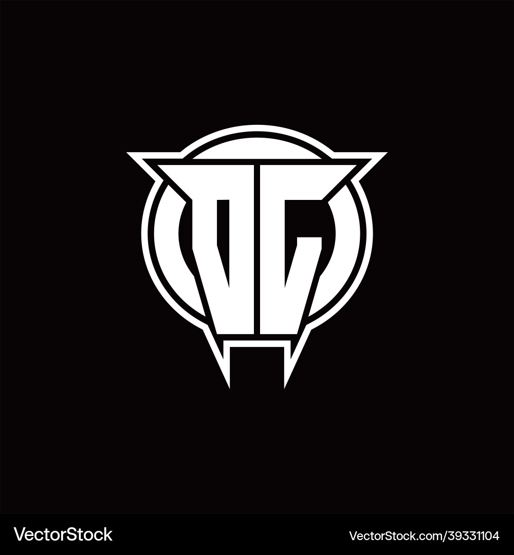 Dl logo monogram with circle rounded shape design vector image
