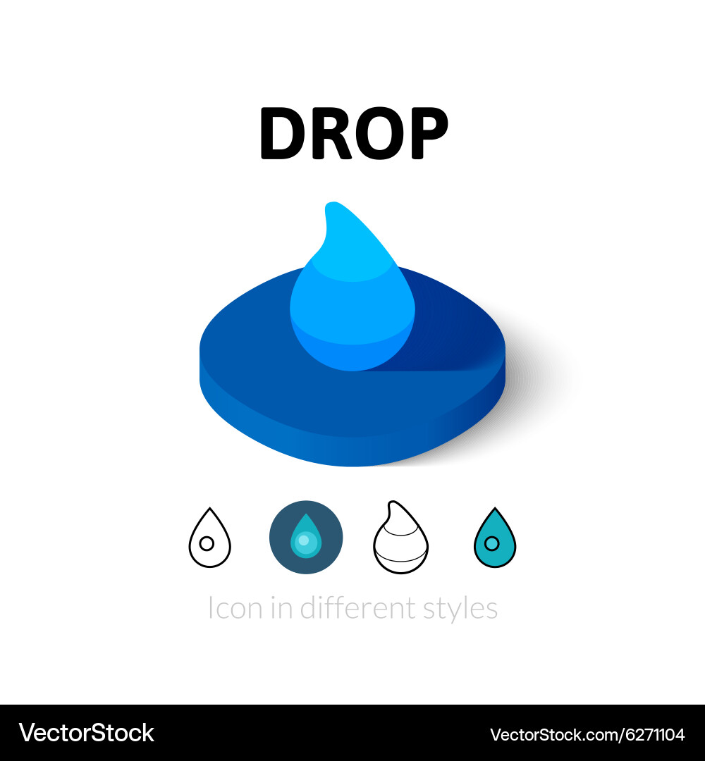 Drop icon in different style Vector Image