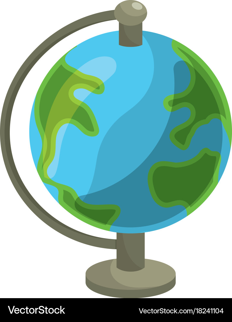 Earth planet map desk object vector image