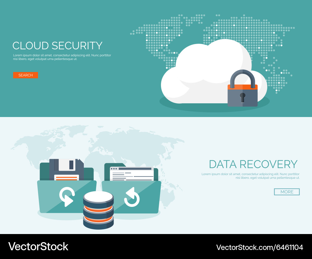 Flat cloud computing vector image