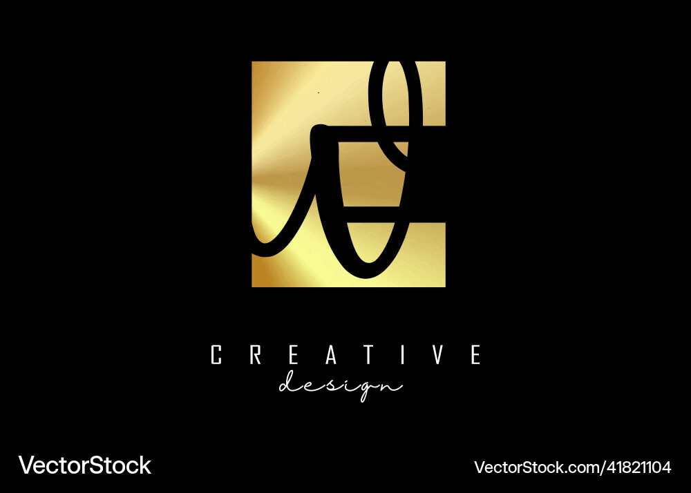 Goldene Buchstaben ew Logo mit einem minimalistischen Design Goldene Buchstaben ew Logo mit einem minimalistischen Design vektorbild
