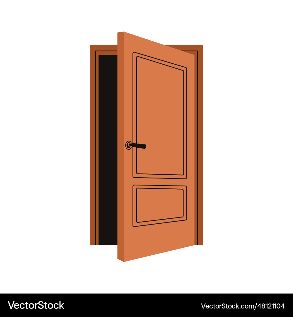 Half-open door entrance exit house doorway Half-open door entrance exit house doorway vector image