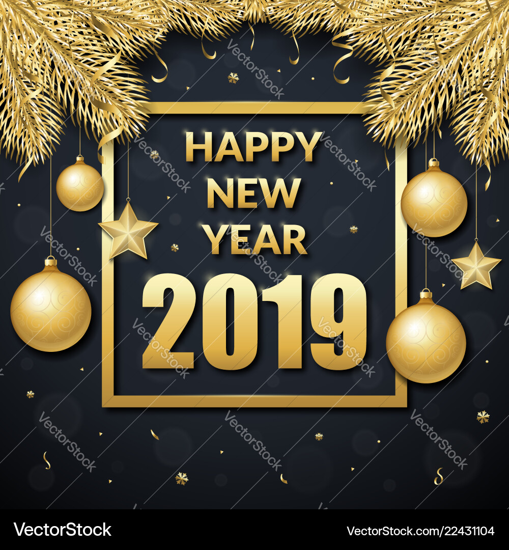 Happy New Year 2019 Festive Background vector image