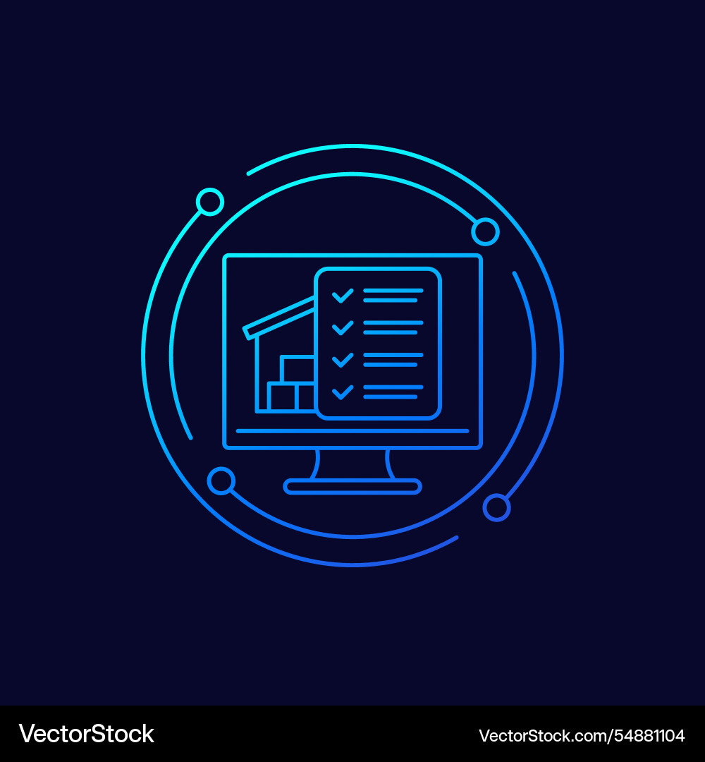 Inventory control software icon linear design Inventory control software icon linear design Vector Image