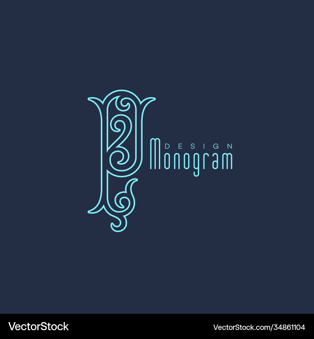 Luxury monogram p Luxury monogram p vector image