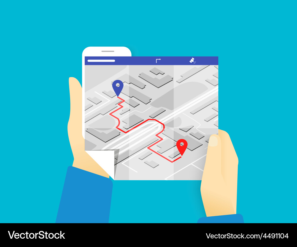 Mobile app for gps navigation vector image