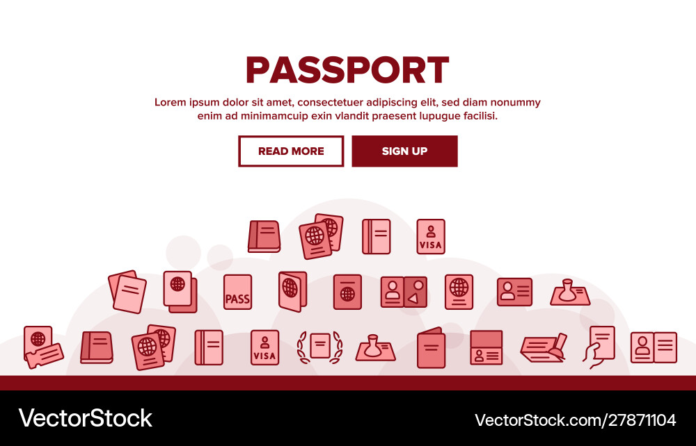 Passport landing header Passport landing header vector image