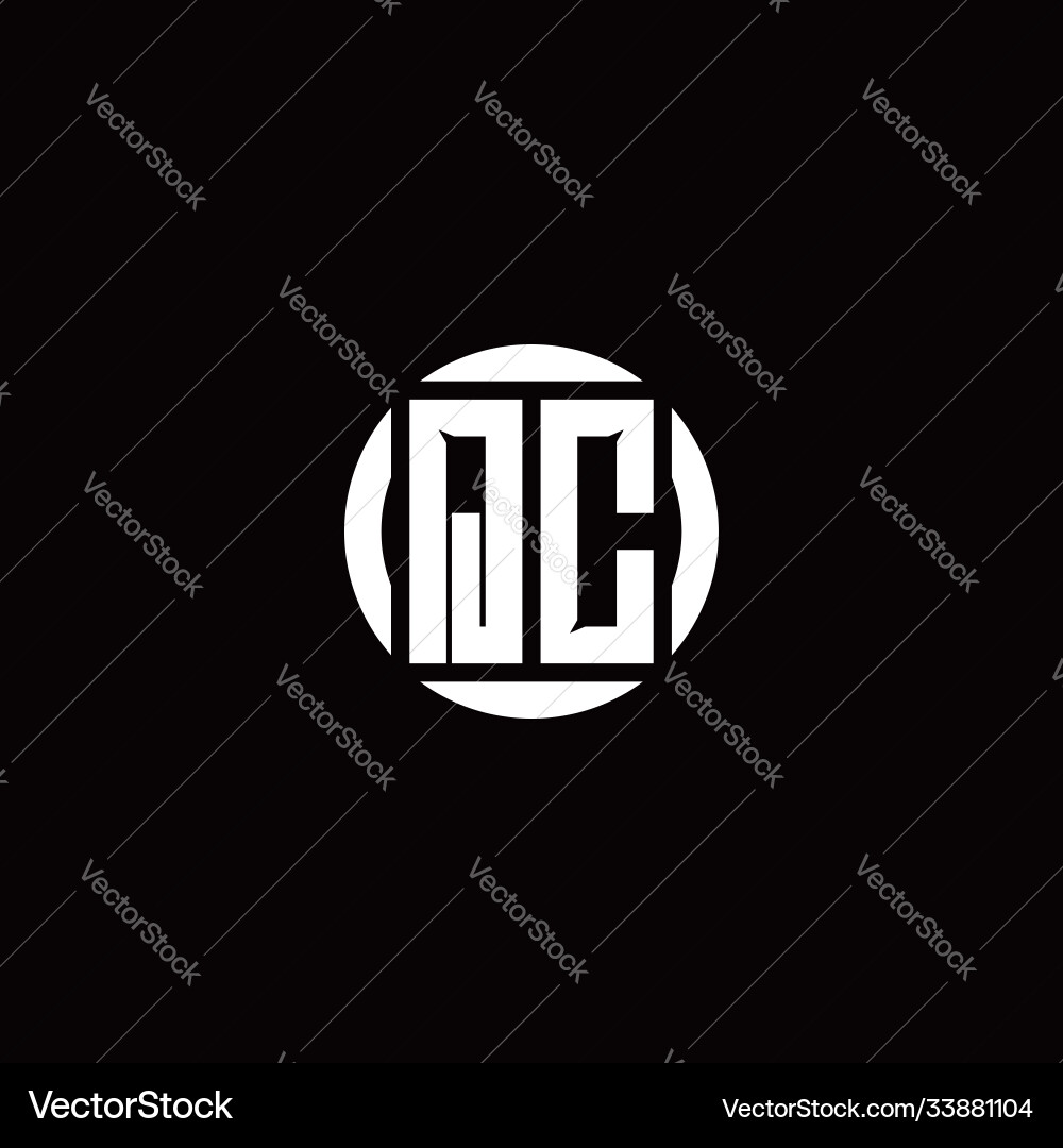 Q c initial logo modern isolated with circle vector image