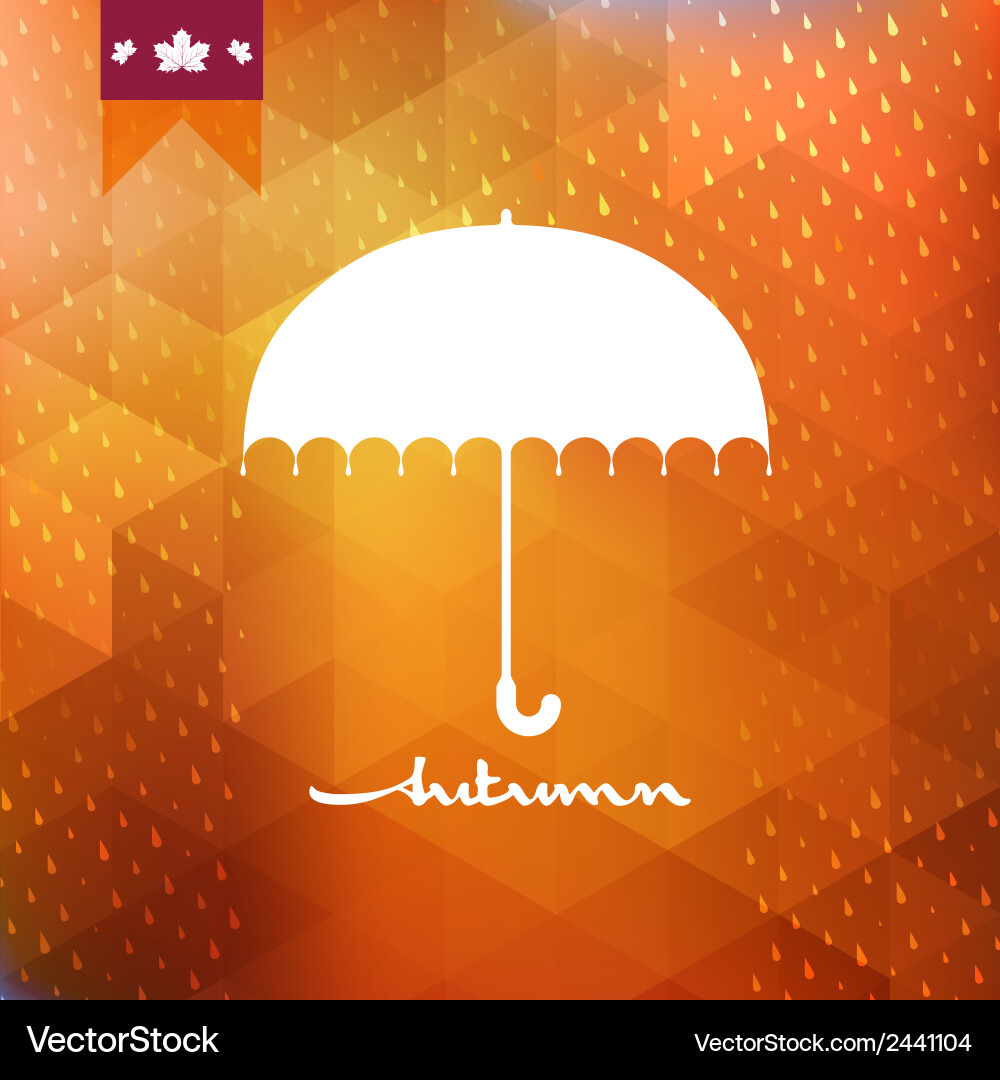 Rainy Abstract Background with Umbrella Vector Image