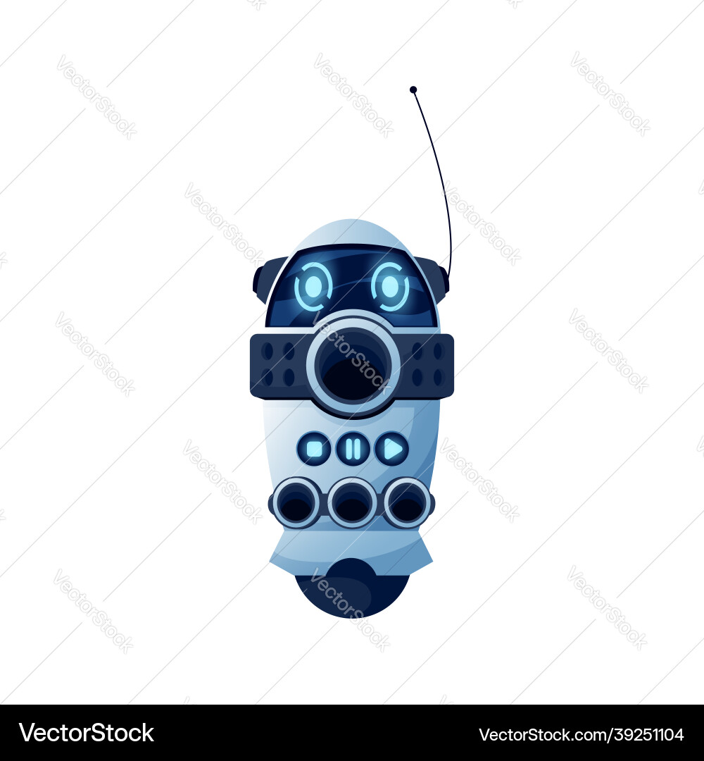 Robot automation with stop record and play button Robot automation with stop record and play button Vector Image