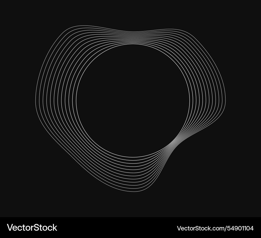 Round curved frame with dynamic wavy stripes Round curved frame with dynamic wavy stripes Vector Image