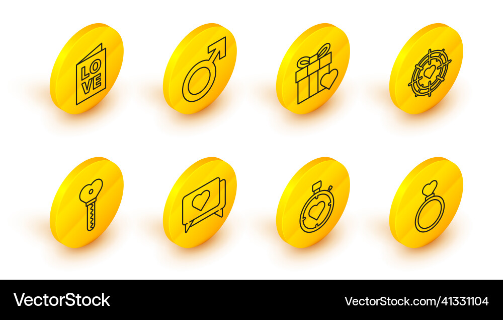 Set line wedding rings heart the center stopwatch Set line wedding rings heart the center stopwatch vector image