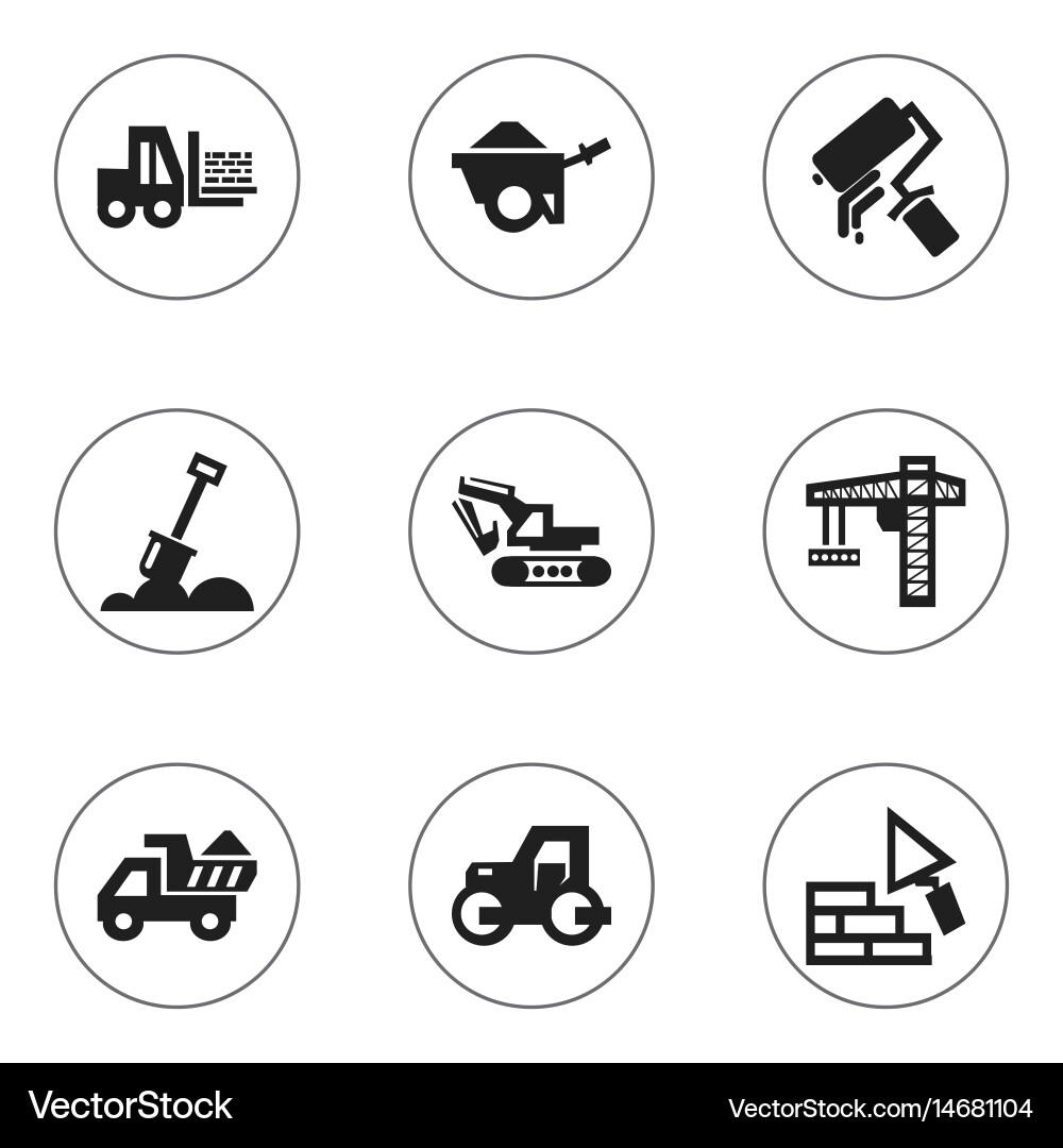 Set of 9 editable structure icons includes vector image