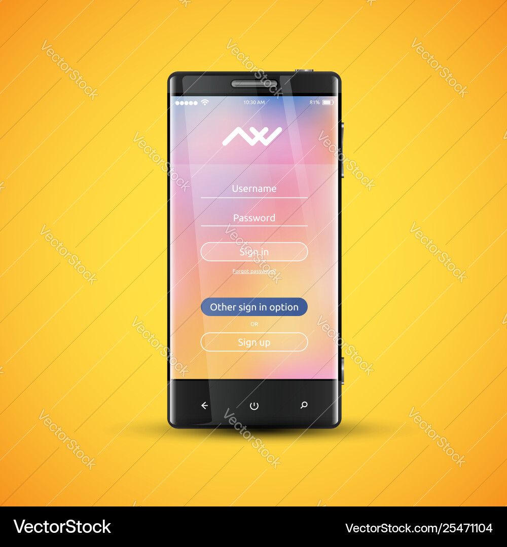 Simple and colorful ui surface for smartphones Simple and colorful ui surface for smartphones vector image