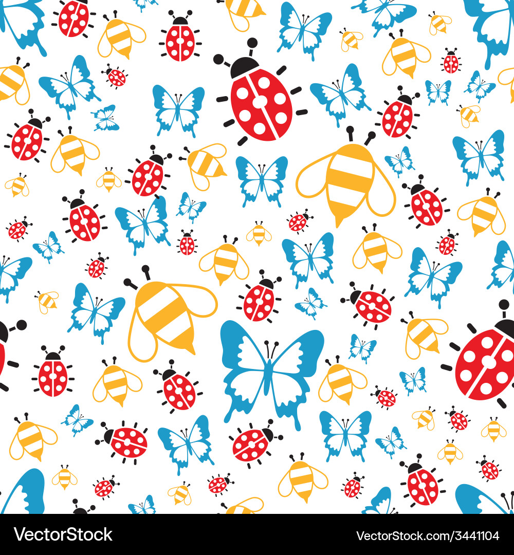 Spring Butterfly Pattern vector image