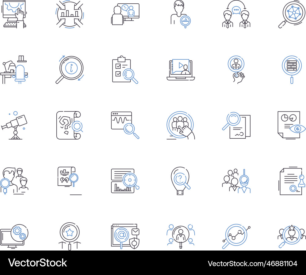 Study line icons collection education learning Vector Image