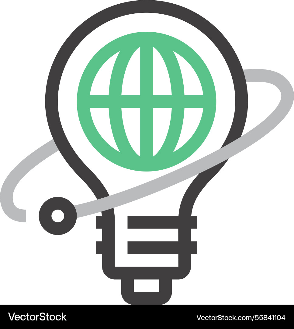 Think big flat line web icon concept Royalty Free Vector