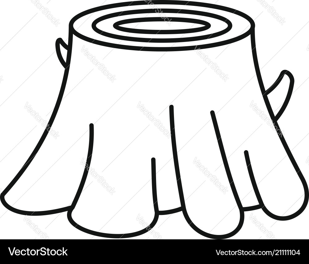 Tree stump icon outline style Tree stump icon outline style vector image